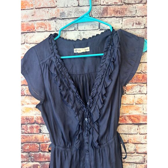 American Eagle silk like mini ruffled cap sleeves dress women's size small - Picture 6 of 6